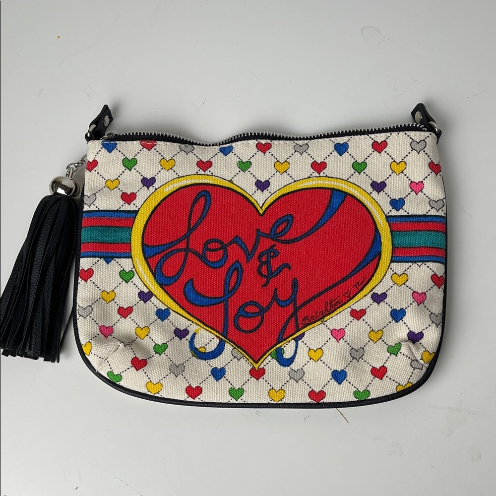 Brighton Love & Joy canvas pouch with tassel